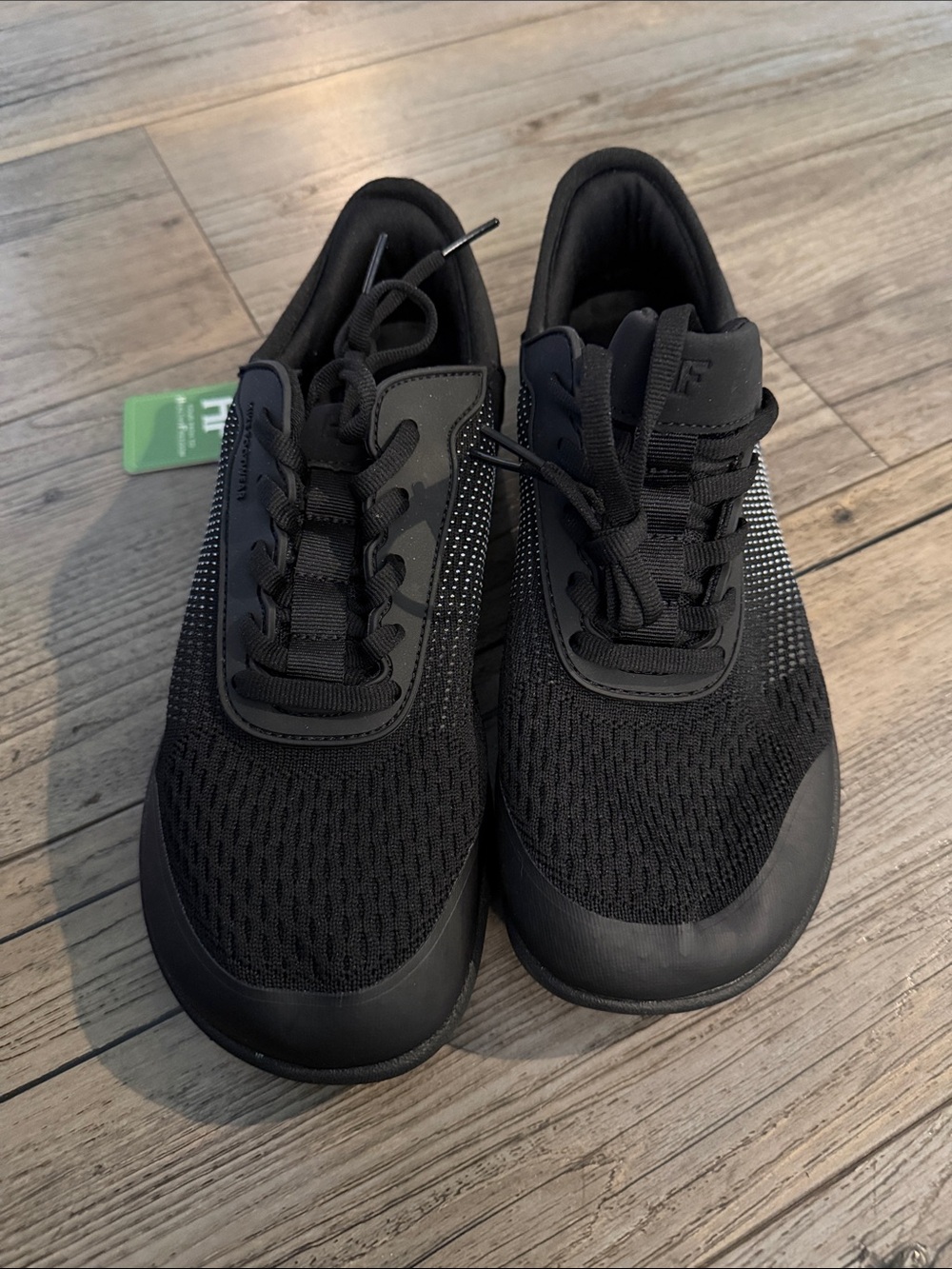 Women’s Black Knit Lace-Up Everyday Sneakers
